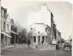 Winchester Cafe and George Street following Milo's Gas Explosion 1963